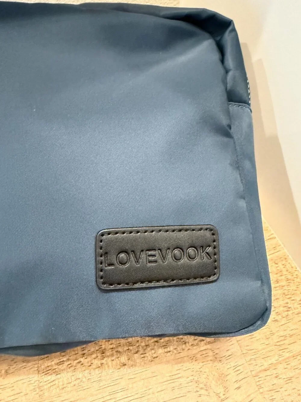 Lovevook Blue Cosmetic Bag Gold Accent Makeup Travel Pouch OS